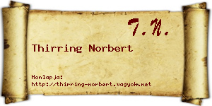 Thirring Norbert névjegykártya