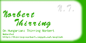 norbert thirring business card